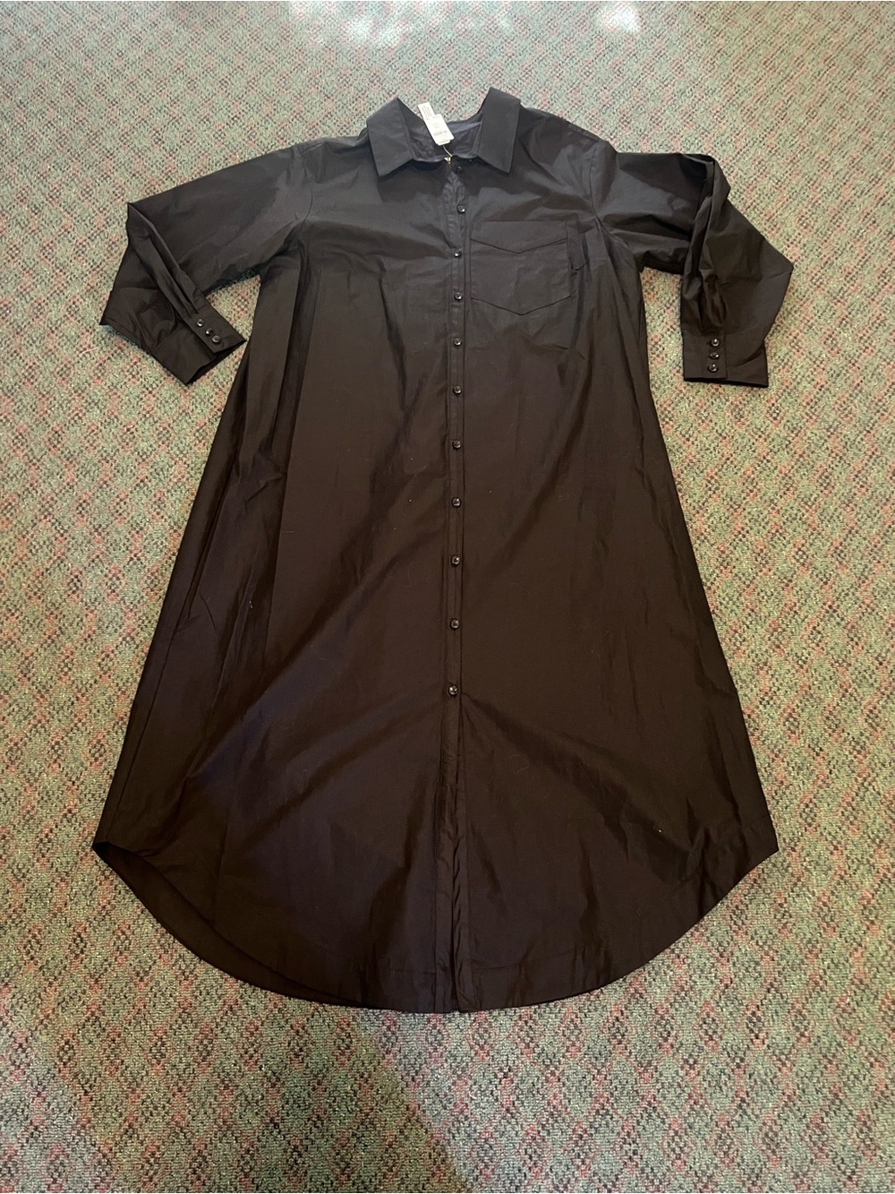 NWT MAEVE ANTHROPOLOGIE BLACK POPLIN SHIRTDRESS 1X